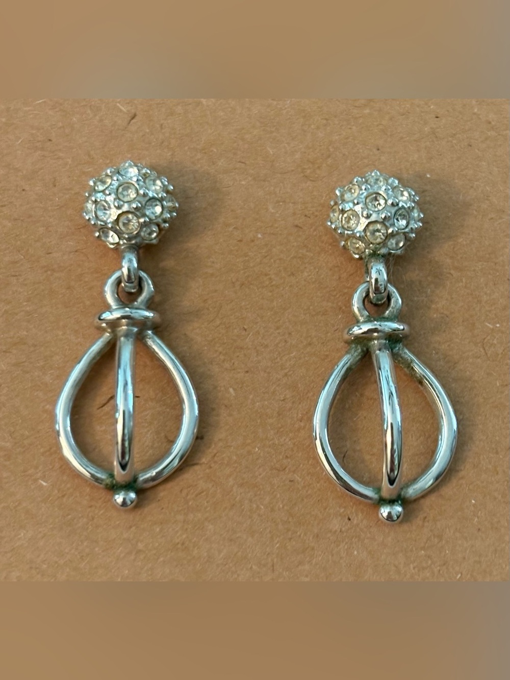 Brighton Silver Crystal Cluster Drop Earrings